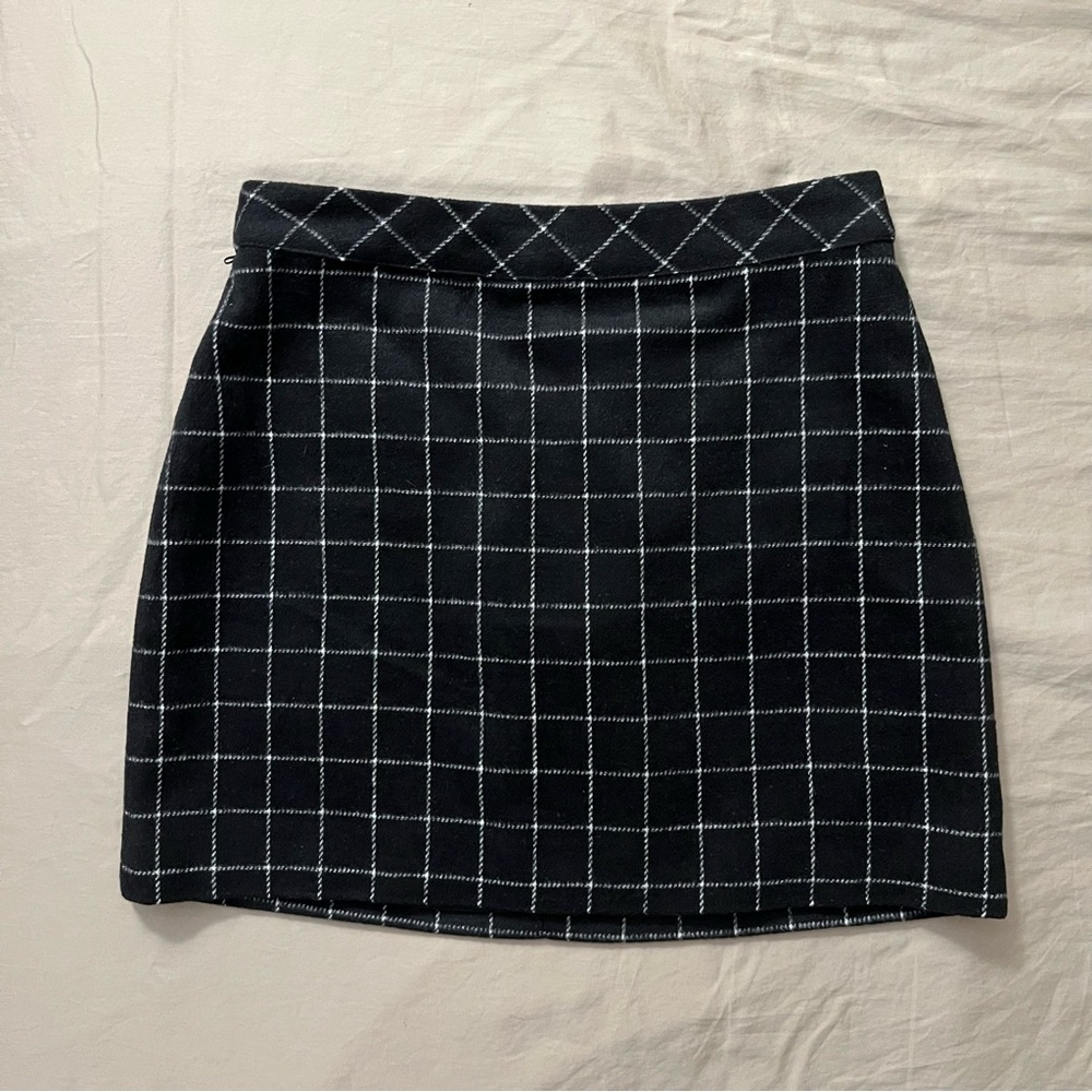 Black and White Grid Mini Skirt